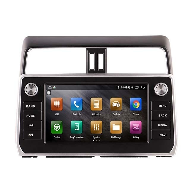 128GB Single Din Touch Screen Head Unit Android 11 For Toyota Land Cruiser Prado 2018